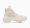 Converse Chuck Taylor All Star Lugged Heel Leder Plateau High-Top Schuhe Ecru