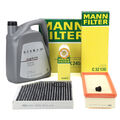 MANN Filterset + 5L ORIGINAL 0W30 Motoröl für AUDI A4 B8 A5 Q5 8RB 1.8/2.0 TFSI