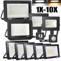 10W 30W 50W 100W 200W 300W 500W LED Fluter Mit Bewegungsmelder Strahler Außen DE