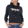 DSQUARED2 Damen Pullover Hoodies Fleece Sweatshirts Freizeit Kapuzenpullover schwarz