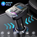 Bluetooth5.3 FM Transmitter KFZ Auto MP3 Player USB Ladegerät kabelloser Adapter