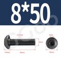 Schwarz Linsenkopfschrauben M2 M2,5 M3 M4 M5 M6 M8 ISK ISO 7380 Edelstahl V2A A2