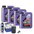 Motoröl 5W40 LIQUI MOLY 4L+MAHLE Ölfilter+Spülung+Ölablassschraube