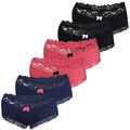 6 Damen Pantys Unterhosen mit Spitze Slips Slip Unterwäsche Baumwolle Panties 