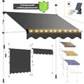 Klemmmarkise Fenstermarkise 150-400cm Sonnenschutz Balkon Terasse LED Markise