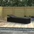 Sonnenliege mit Auflage Poly Rattan Gartenliege Relaxliege Schwarz/Grau vidaXL