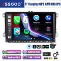 9" Autoradio Carplay DAB+ Android 13 GPS Kam 32G Für VW GOLF 5 6 Touran Polo EOS