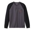 Harley-Davidson Club Crew Henley Gr. XXL - Grau Schwarz Herren Longsleeve Shirt