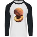 Baseball-T-Shirt Mars Peach Space Planets Cosmos Herren L/S