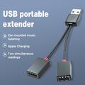 USB 2.0 A-Stecker auf 2 Dual-Buchsen-Y-Splitter-Hub-Adapter USB-Kabel L 2 A9D5