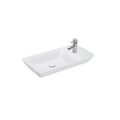 Design Keramik Aufsatzwaschbecken Waschtisch Waschschale Armaturloch eckig 70cm