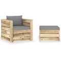 Garten Lounge Set mit Kissen Sofa Gartenmöbel 2-tlg. Imprägniertes Holz vidaXL