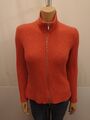 CRISTIANO FISSORE Cashmere Strickjacke Gr.S Cardigan 100% Kaschmir Koralle Rot