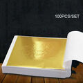 100 x Blattgold 8 x 8,5 cm 24 Karat Gelbgold auf Base zum vergolden Gold leaf