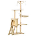 Katzenbaum Kratzbaum 4 Spielzeug Katzenkratzbaum Kletterbaum Katze Treppe Beige