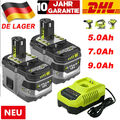 2x Für Ryobi Akku 18V 9,0Ah/ 5,0Ah HP Lithium ONE+ Plus RB18L60 P108 / Ladegerät