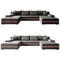 Juskys Sofa Wohnlandschaft Couch Schlafsofa Bettsofa Stoff Wohnzimmer