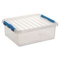 6x SUNWARE Q-Line Box - 25 Liter - 50 x 40 x 18cm - transparent/blau
