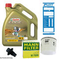 5L Castrol Edge 5W-30 + MANN Ölfilter Schraube passend für VW UP Golf 7 Polo 6