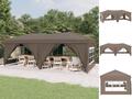 Partyzelt Faltbar Mit Seitenwänden Taupe 3x6 M  Garten Pavillon Faltpavillon