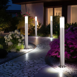 Außenleuchte Stehlampe Standleuchte Edelstahl Garten Pollerleuchte opal 4er Set