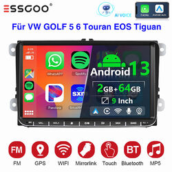 9" Android 13 Autoradio GPS Navi BT 2+64G Für VW GOLF 5 Passat Polo Touran Caddy