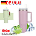 Thermobecher mit Strohhalm und Henkel 1200ml 40oz Kaffeebecher To Go mit Deckel