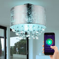 Smart Home RGB LED Decken Lampe Ess Zimmer Kristall Leuchte Alexa Google App