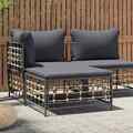 Garten Lounge Set Sofa Garnitur Tisch Fußhocker Gartenmöbel Poly Rattan vidaXL