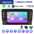 Android 13 Carplay Autoradio 2+32G GPS BT +DVR MIK KAM Für Audi A3 S3 RS3 8V 8PA