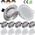 12X LED Einbaustrahler Spots 230V Flach Dimmbar Einbauleuchten Deckenlampe Set