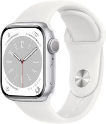 Apple Watch 8 41mm GPS Aluminium Silber Sportarmband S/M Neuwertig OVP Händler