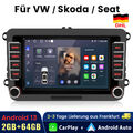 2+64GB Autoradio Android 13 GPS NAVI für VW Golf5 6 Touran Polo Tiguan Passat T5