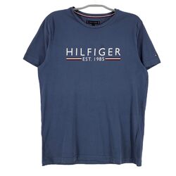 Tommy Hilfiger Rundhals Blau T-Shirt Herren Größe L