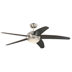 Deckenventilator mit LED Lampe und Fernbedienung Bendan Chrom matt Wenge 132 cm