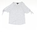 New Look Damen grau geometrisch Polyester Basic T-Shirt Größe 6 Rundhalsausschnitt