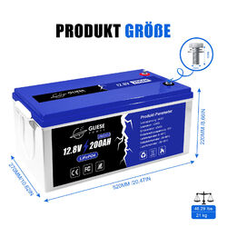 12V 410Ah 300Ah 200Ah 100Ah LiFePO4 Akku Lithium Batterie BMS für Solar Off-grid