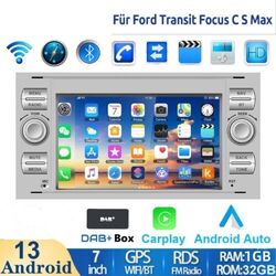 DAB+ Android 13 Carplay Autoradio GPS 32G Für Ford Focus C S Max Transit Fiesta