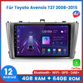 4+64G Für Toyota Avensis T27 2008-2015 Carplay Autoradio GPS NAVI 4G WIFI BT DAB