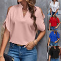 Damen Schulterfrei T-Shirt Elegant Bluse Hemd Kurzarm Top Tunika Party Oberteile