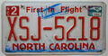 North Carolina USA Nummernschild Auto Kennzeichen US Car License Plate XSJ 5218