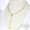 Wert 1.350,- Edle Rosenkranz Kronen Kette 585 / 14 Karat Gelb Gold 62,0 cm XXYY