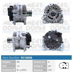 MEAT & DORIA Lichtmaschine Generator 90 A 14 v für VW Golf IV 1J1 Polo 6R 9N