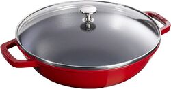 Staub Bräter Wok rund 30 cm rot ca. 4,19 Liter 40511-345