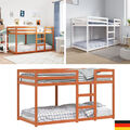 Hochbett 90x190cm/200 cm Kinder Bett Weiß/Natur Lattenrost Stockbett Holz Massiv