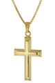 TRENDOR Schmuck Kreuz Anhänger Gold 333 / 8K mit goldplattierter Silberkette 411