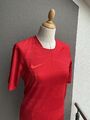 Nike Damen T-Shirt Dri Fit Gr. S 36/38 kurzarm Sport Shirt Rot Streifen w. Neu