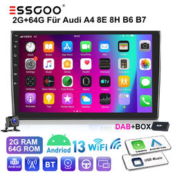 DAB+ Autoradio CarPlay Android 13 Für Audi A4 S4 RS4 B6 B7 8E 8H 2000-09 GPS KAM