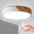48W LED Deckenleuchte Dimmbar Holz Deckenlampe für Wohnzimmer Schlafzimmer Fjegn