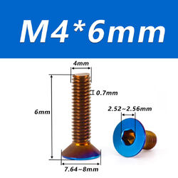 Senkkopfschrauben 304 Edelstahl Innensechskant Schraube M4 M5 M6 M8 Titanblau